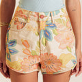 Tropical Flowers Denim Shorts