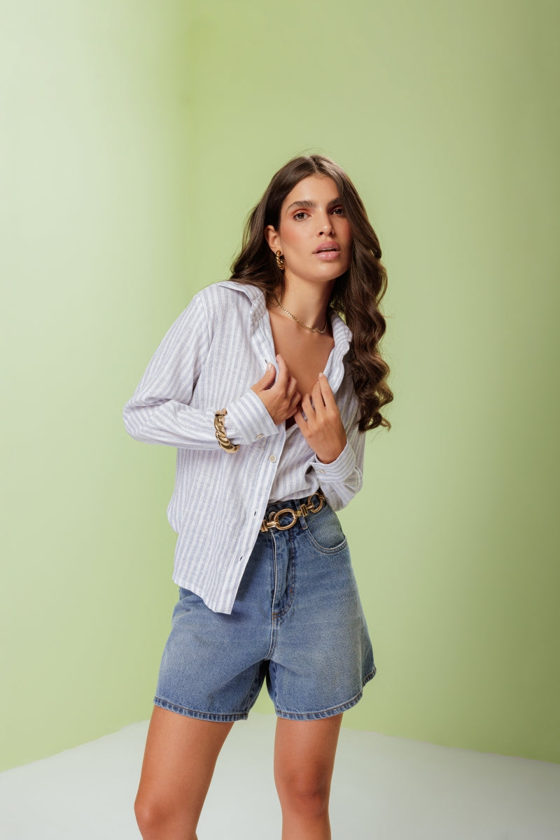 Linen Spa Blue Shirt