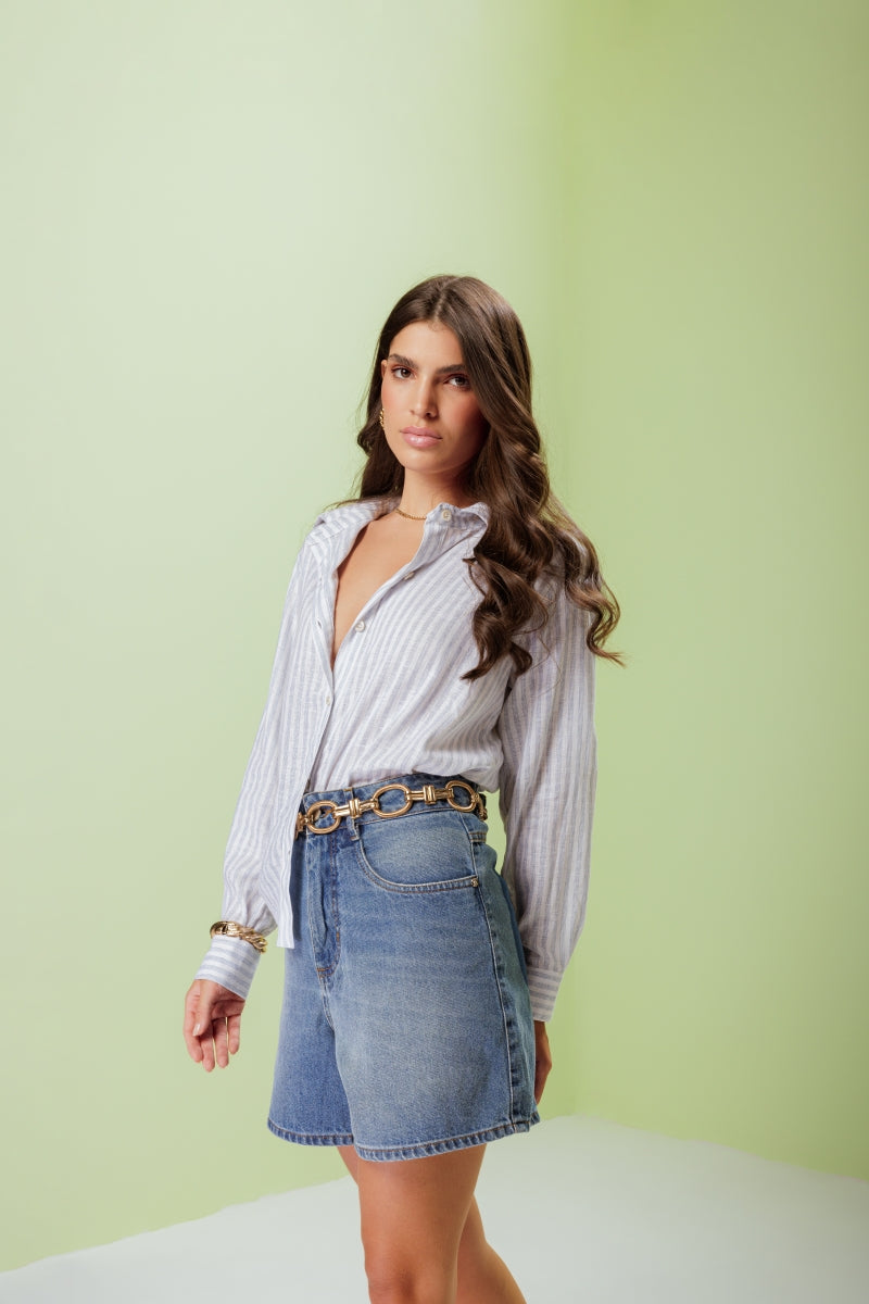 Linen Spa Blue Shirt